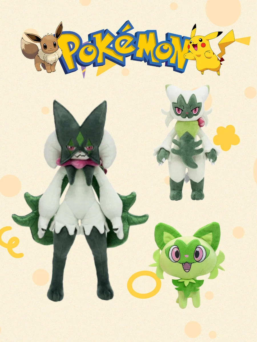 Floragato Sprigatito Meowscarada Plüschtier Anime Figur Modell Geschenk für Kinder Kinder Geburtstagsgeschenk Anime Gefüllt kawaii süß – Detail 1