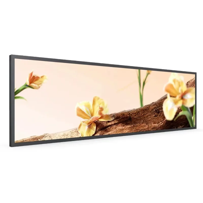 28.6 29.5'' portable digital signage with battery wide stretched bar lcd screen stretched bar display advertising