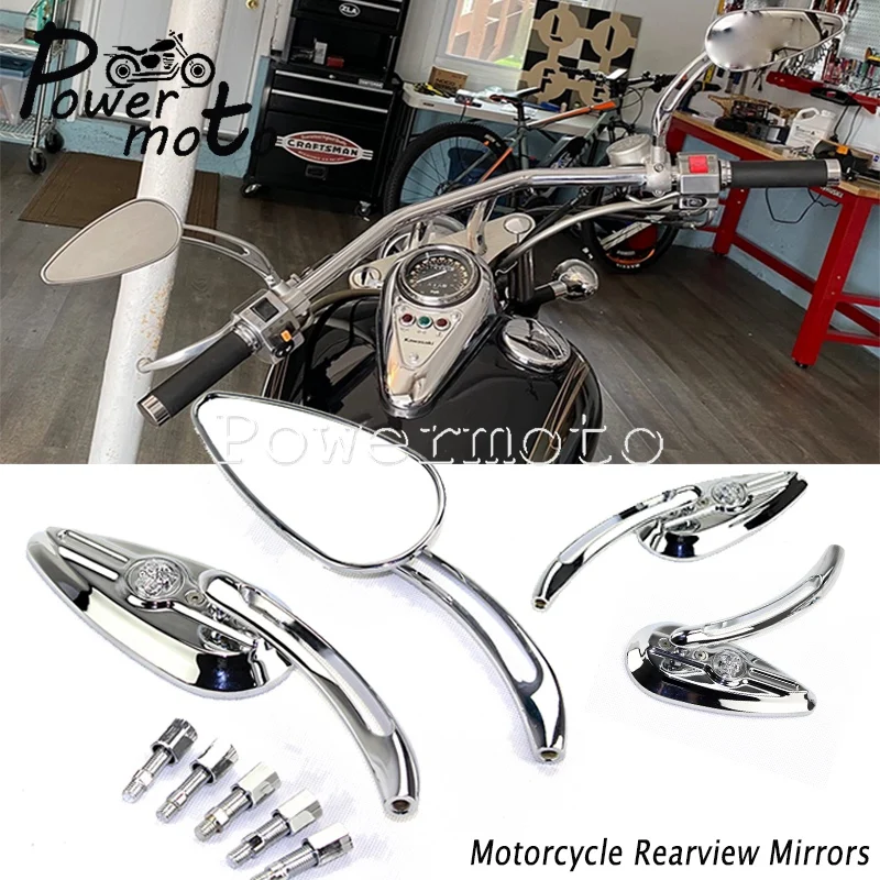 Motorcycle Accessories Rearview Mirror For Harley Softail Dyna Touring Sportster Custom Cruiser Scooter 8mm & 10mm Side Mirrors