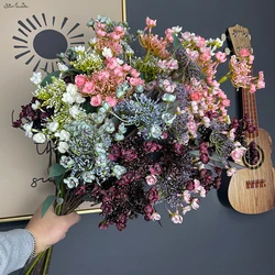 SunMade Vivid Starry Lace Artificial Flowers Home Decor Garden Decoration Wedding Accessaries New Year Craft Flores for Party