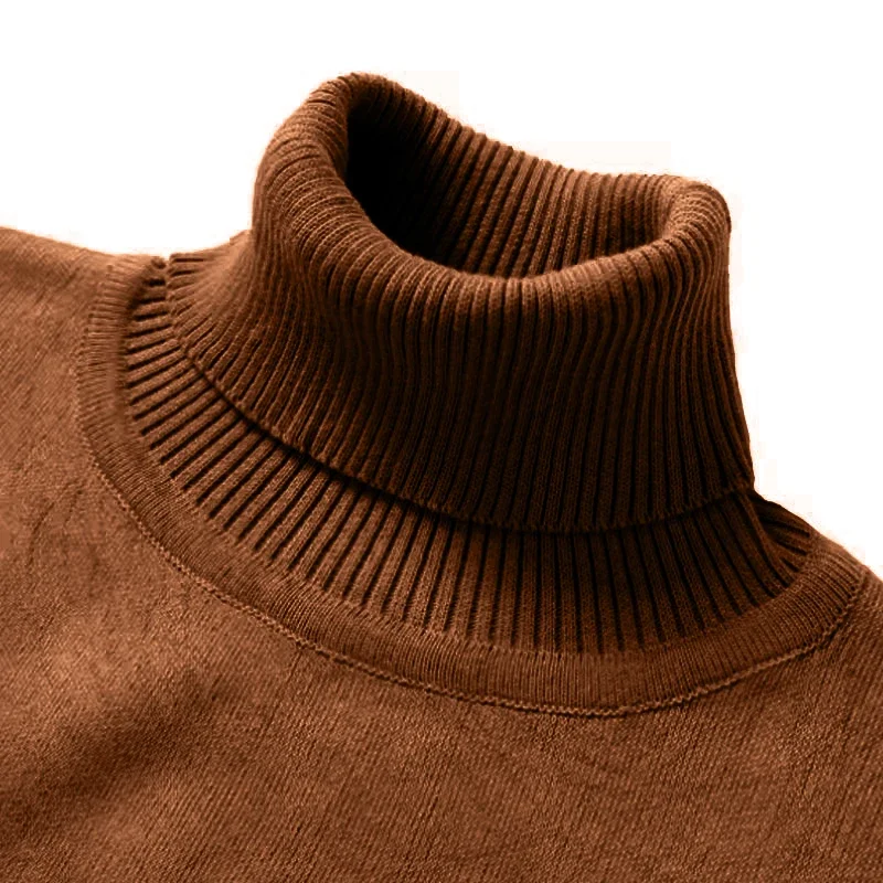 Autumn and Winter New High Neck Sweater Slim Fit Lightweight Sportswear Knitted Pullover Casual Slim Fit Long Sleeved Sweater