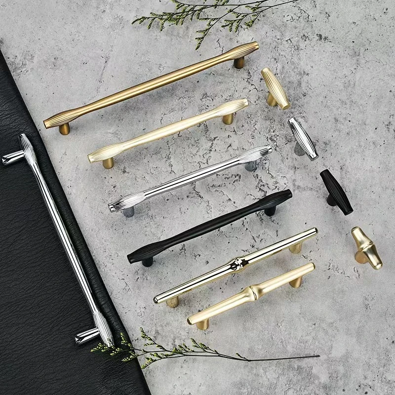 OK3-Modern Simple Cabinet Pulls Zinc Alloy Wardrobe Cabinet Drawer Light Luxury Solid Furniture Hardware Handle