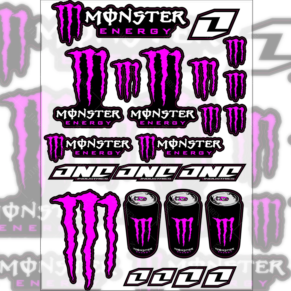 Vinyl Monster Energy Logo Motorcycle Stickers Racing Car Helmet Decals Set