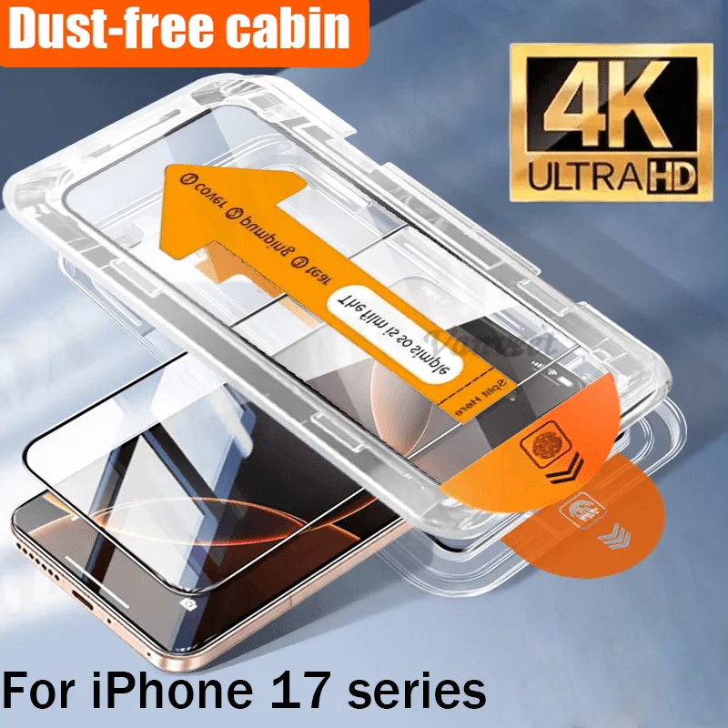 3 Piezas Recubrimiento Oleofóbico HD y Protector de Privacidad para iPhone 17 Pro Max Air 17Pro 16 15 14 13 Auto-Alineación Película Sin Polvo 3