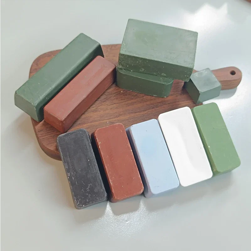 Handmade Leather Abrasive Paste Strop Knife Sharpening Polishing Cream Compound Wax Leathercraf Paste Hand Grinding Block