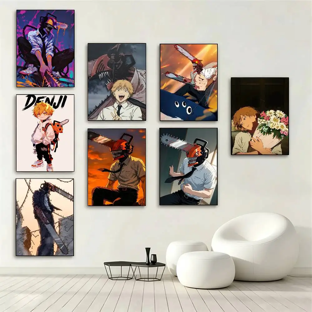 Chainsaw Man Denji  Poster Waterproof Wall Art Sticker For Bar Living Room Vintage Decor High Quality Print Gift