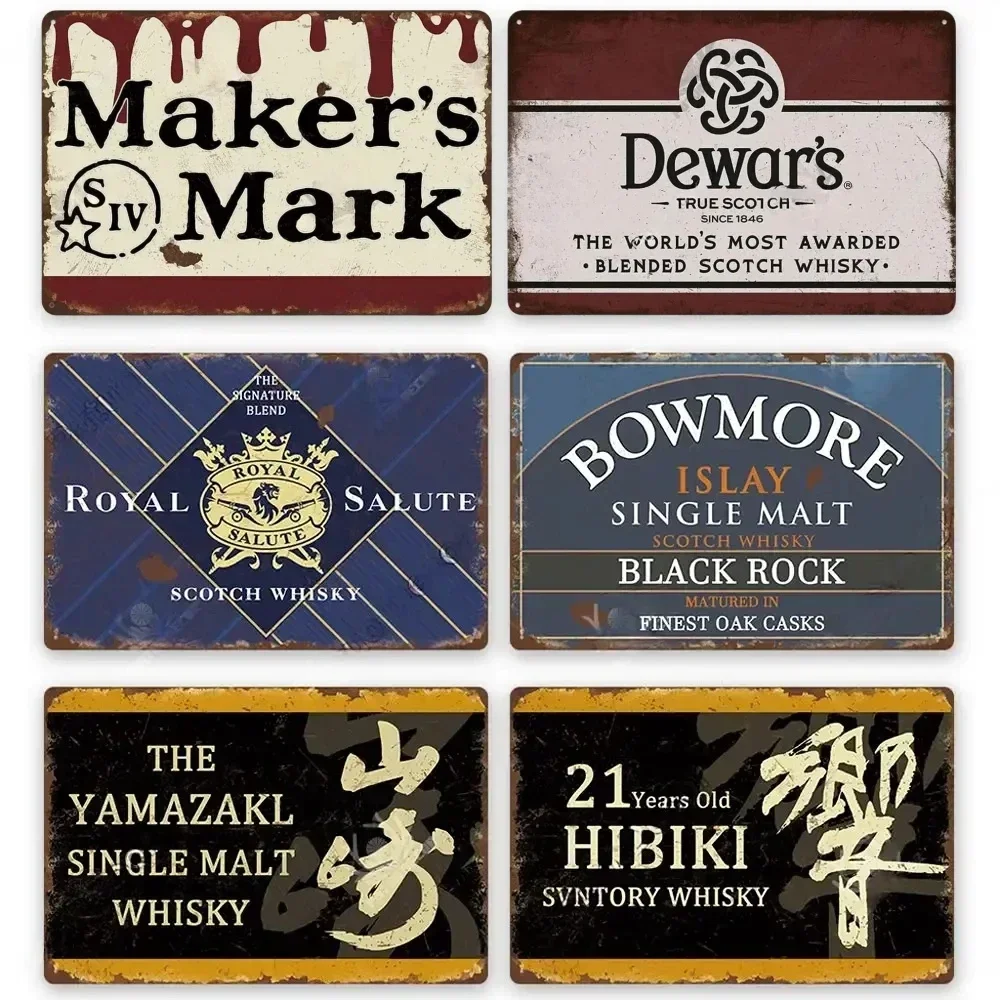 Placa de Metal Retro Para whisky-mejora tu decoración con este encantador letrero de metal vintage. Ideal para pub,bar,club, sala de estar, cueva de hombre