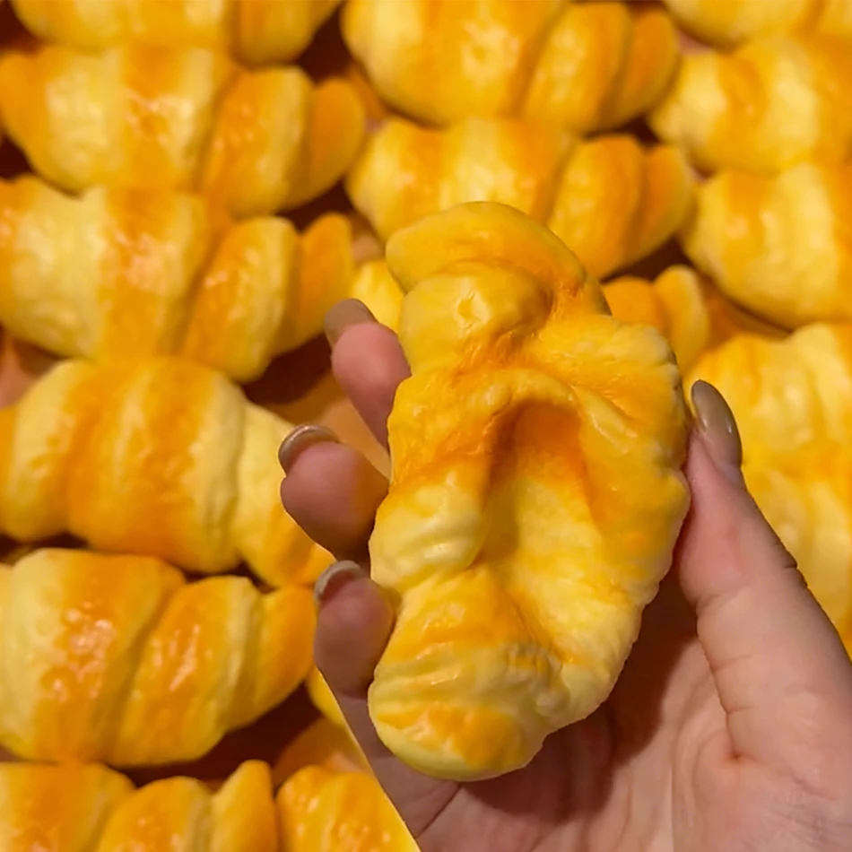 Juguete Sensorial Antiestrés de Descompresión, Suave y de Levantamiento Lento, con Forma de Croissant, para Aliviar la Ansiedad
