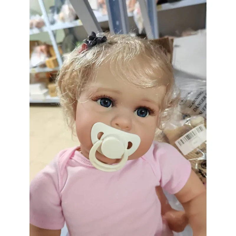 

24inch 60cm Reborn Toddler Ellie with Rooted Hair Lifelike Cotton Body Baby Girl Doll for Kids