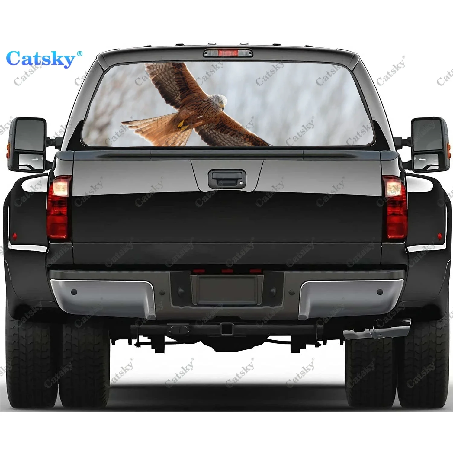 

Animals Birds Hawk Rear Window Decals for Truck,Pickup Window Decal,Rear Window Tint Graphic Perforated Vinyl Truck Stickers