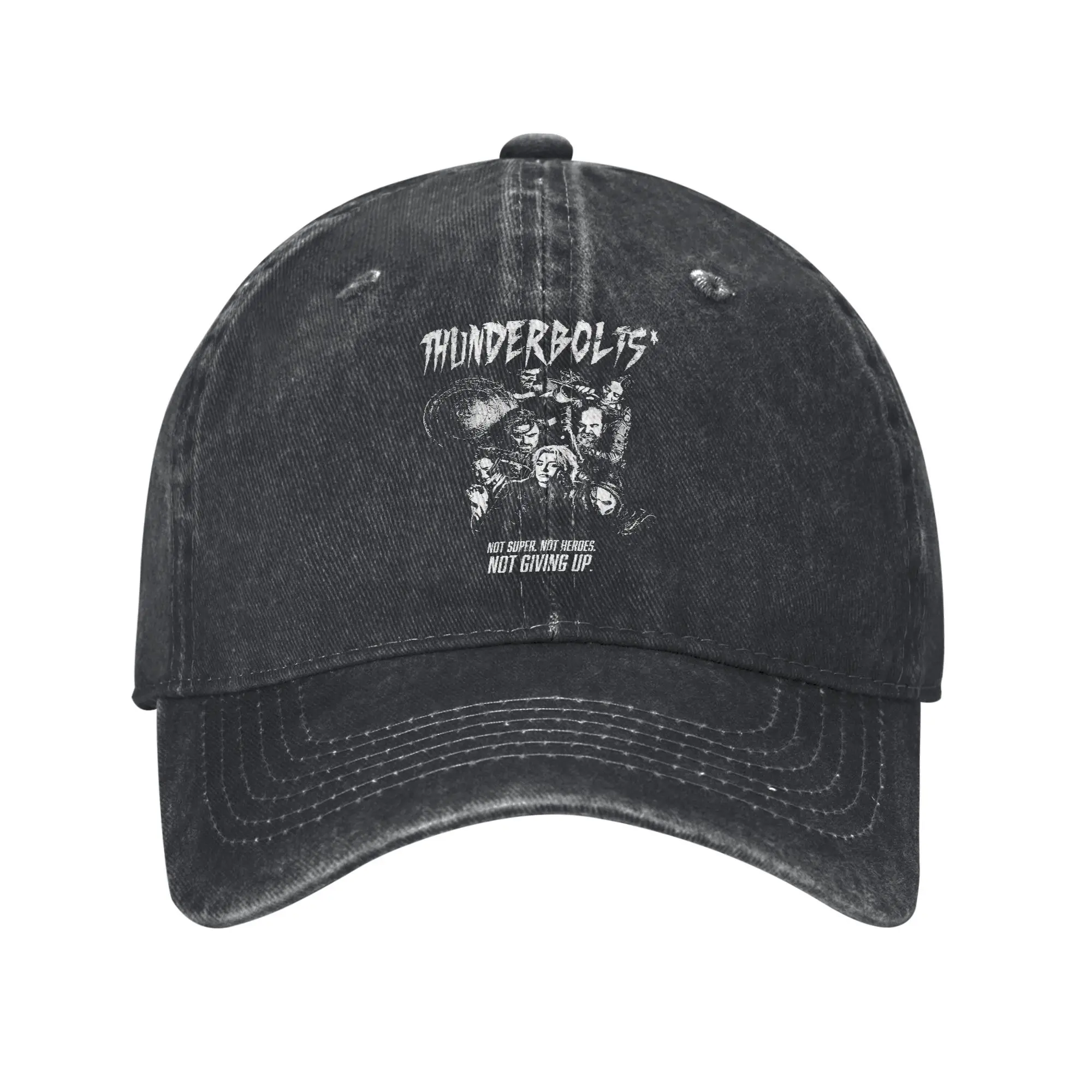 

Thunderbolts Vintage Not Giving Up Men Women Baseball Cap Distressed Denim Caps Hat Vintage Summer Adjustable Snapback Hat
