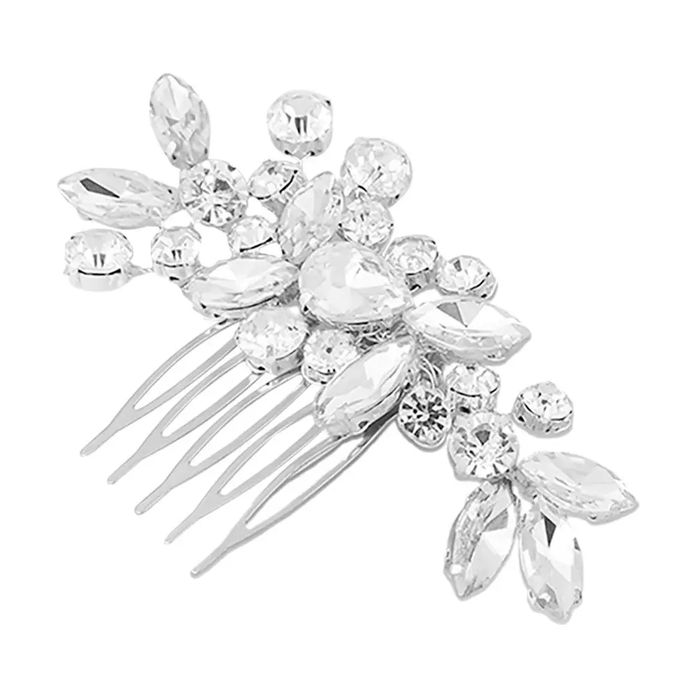 Bridal Hair Comb Romantic Rhinestone Wedding Hair Piece Bridesmaids Floral Bridal Headpiece Elegant Wedding Accessories