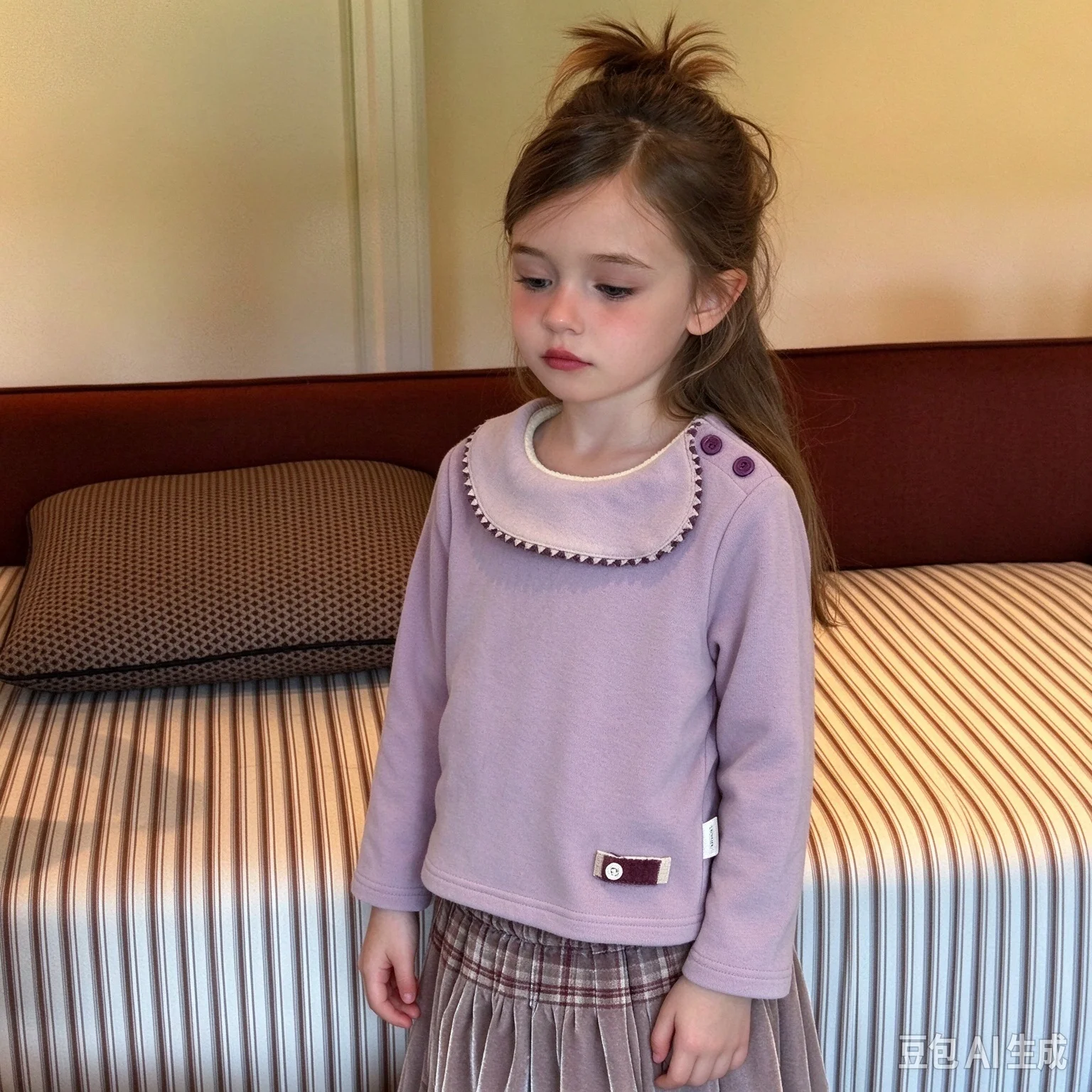 Vêtements pour enfants Campus 2026, haut d'automne/hiver pour bébé fille à manches longues avec base en velours, t-shirt pour enfants style princesse