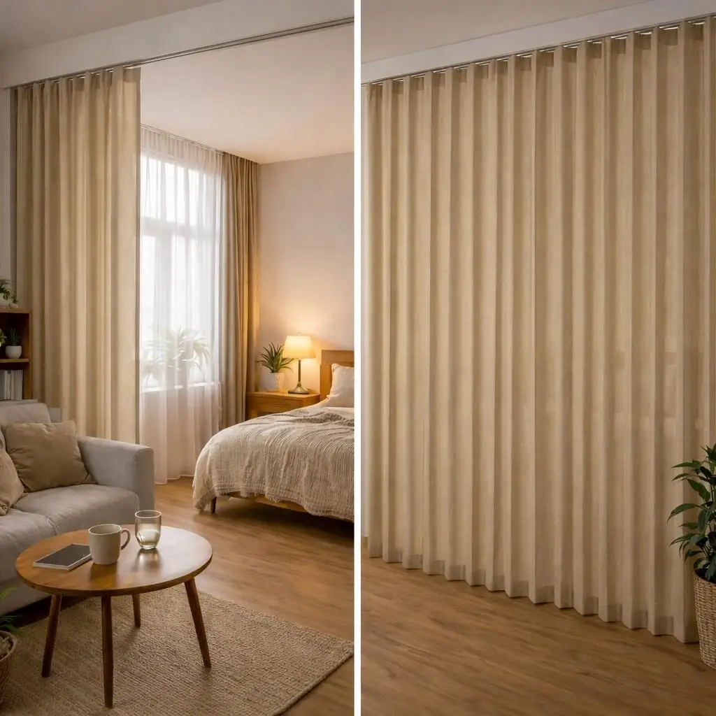 Room Divider Curtain Privacy Partition for Bedroom Living Room Studio Apartment Hanging Door Curtain Home Decor