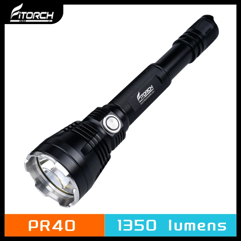 Torcia LED ricaricabile Fitorch PR40 1200lumen CREE XP-L 4 modalità di luminosità 2 modalità di segnale torcia inclusa batteria 2X18650