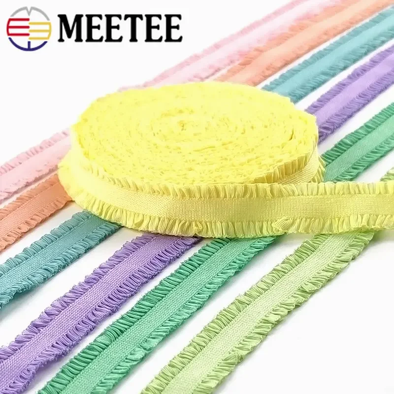 5/10Y 13mm Elastic Bands for Sewing Double Lace Trims Bra Strap Rubber Ribbon Underwear Hairband Tapes DIY Garment Accessories