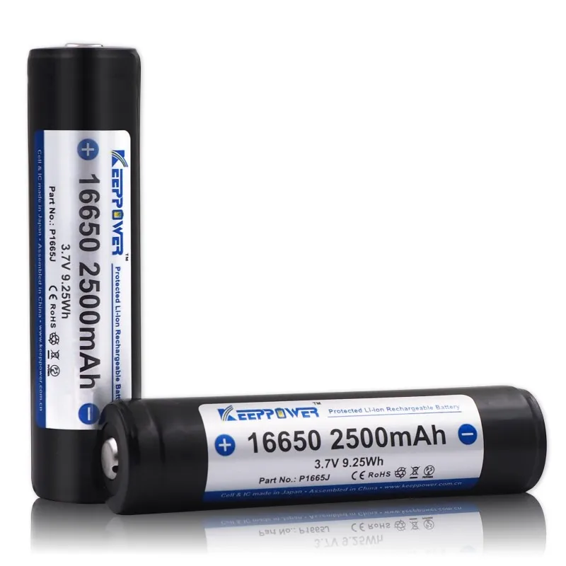 4PCS/LOT оригинальный Keeppower 3.7V 16650 2500mAh аккумуляторный литий-ионный аккумулятор