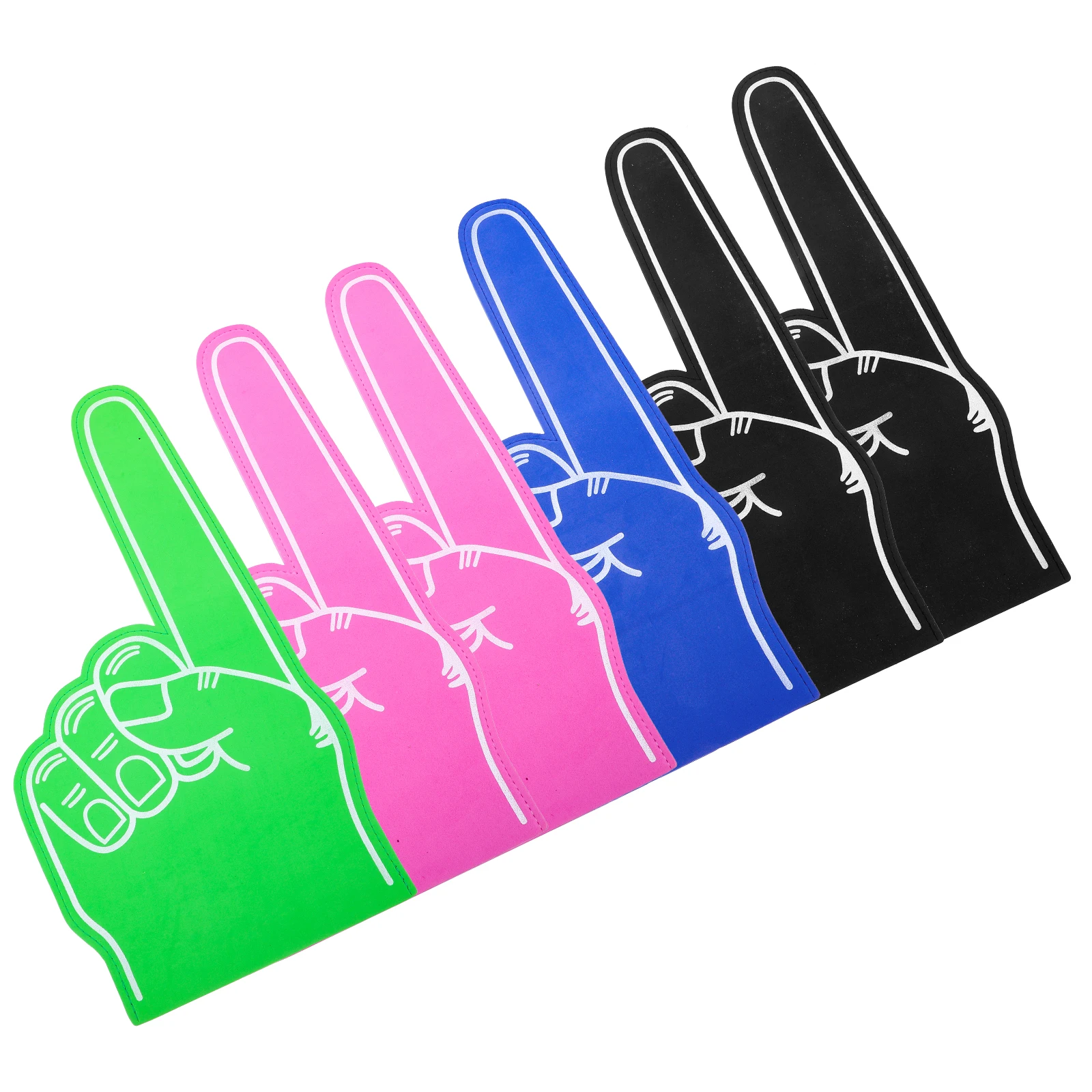 

6pcs Foam Finger Palm Cheerleading Props Lightweight EVA Material Sports Events Kids Mittens Hand Support Team Souvenir