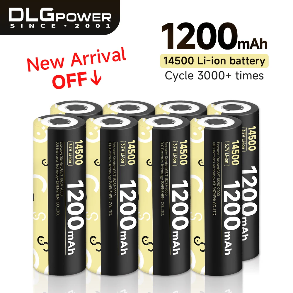 DLGPOWER 14500 1200mAh 3.7V lithium-ion rechargeable battery Flashlight Electric toy radio microphone mouse keyboard