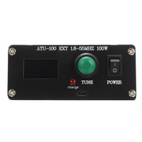 New ATU-100-0A 1.8-55MHz Mini Automatic Antenna Tuner OLED Display Aluminum Alloy Case with 1800MAh Battery ATU Antenna Tuner