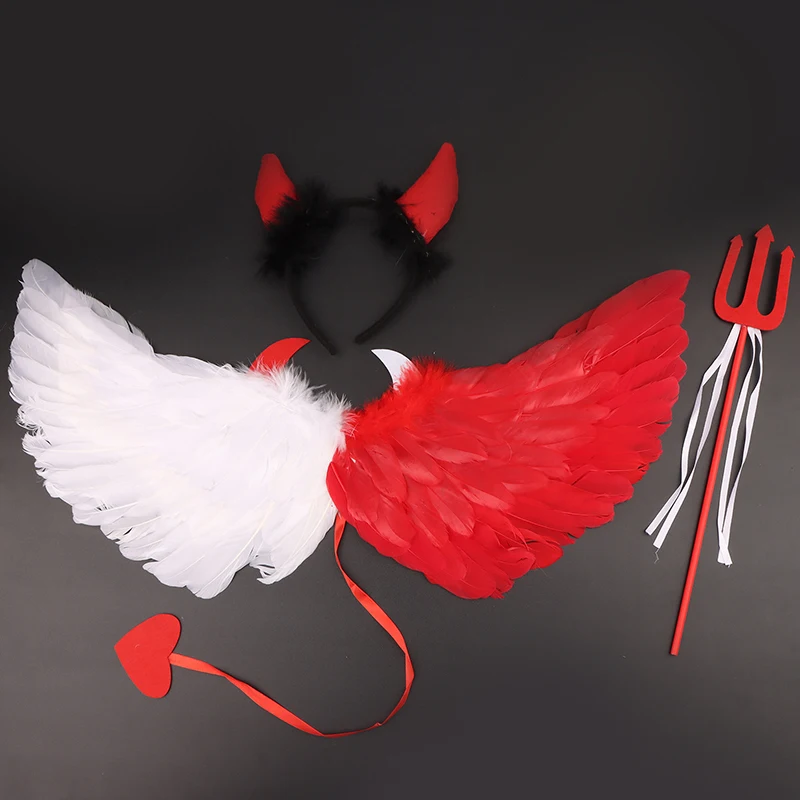 1PC Layout di scena Festa Decorazioni natalizie Ali di piume d'angelo Puntelli per feste Bambini Donne Ragazze Sfilata di spettacoli
