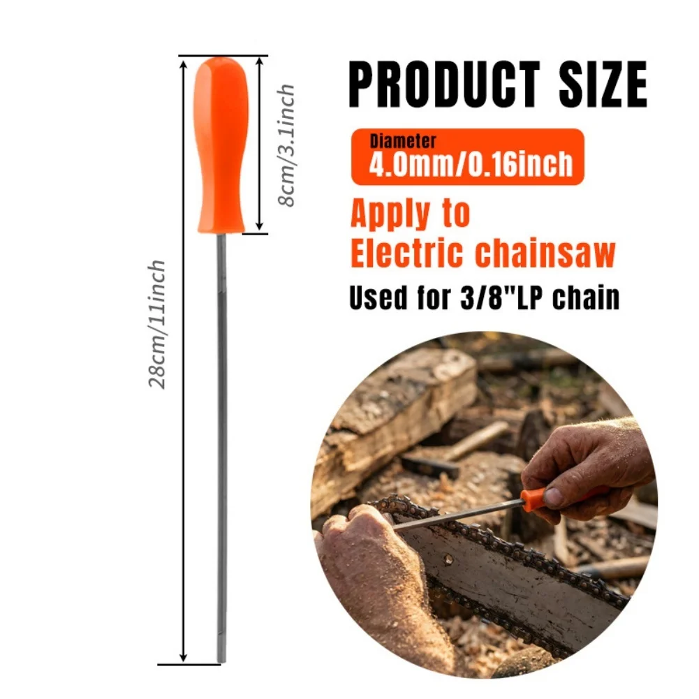 1pcs Hexagonal Chainsaw= File Set 4.0mm-5.5mm For Power Saw Maintenance Precise Edge Sharpening 3/8 Pitch Hand Tools