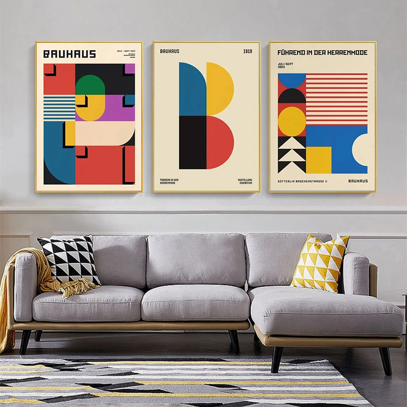 Bauhaus Geometry Mondrian Gallery Posters and Prints Pop Art Canvas Paintings Wall Pictures For Living Room Home Decoration