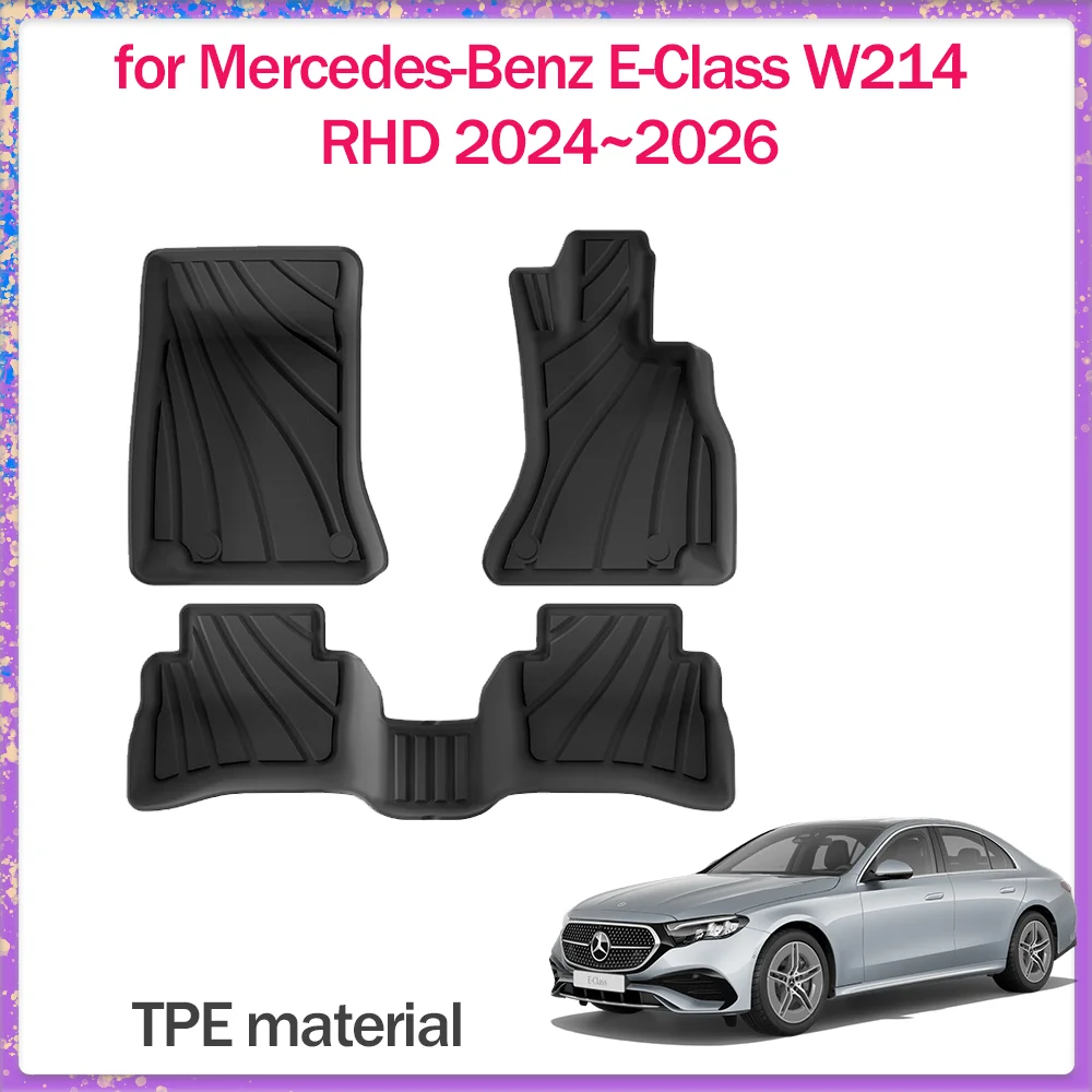 

Car Floor Mat for Mercedes-Benz E-Class W214 RHD 2024~2026 TPE Foot Interior Liner Waterproof Trunk Pad Carpet Custom Accessorie