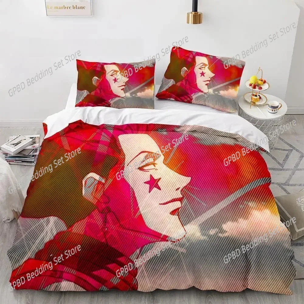 Fashion Anime HUNTER×HUNTER Bedding Set Single Twin Full Queen King Size Bed Set Adult Kid Bedroom Duvetcover Sets Home Textiles