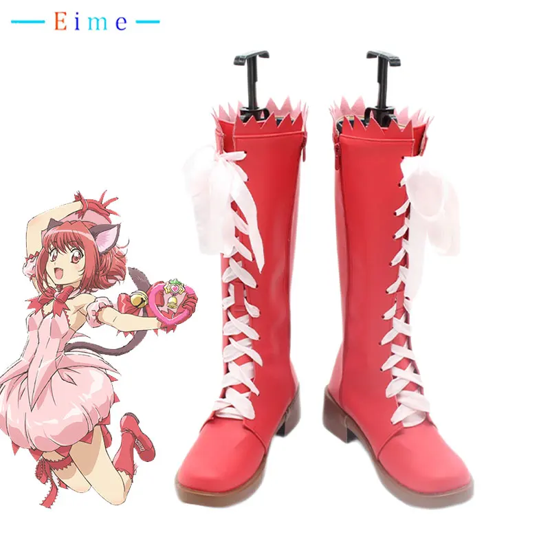 2025 nieuwe Momomiya Ichigo Cosplay Schoenen Anime Tokyo Mew Mew Cosplay Prop Halloween Carnaval Laarzen PU Lederen Schoenen
