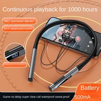 Auriculares inalámbricos con Bluetooth, dispositivo de audio intrauditivo con pantalla digital LCD, batería de larga duración, calidad de sonido, deportivos, para colgar en el cuello, 5,0