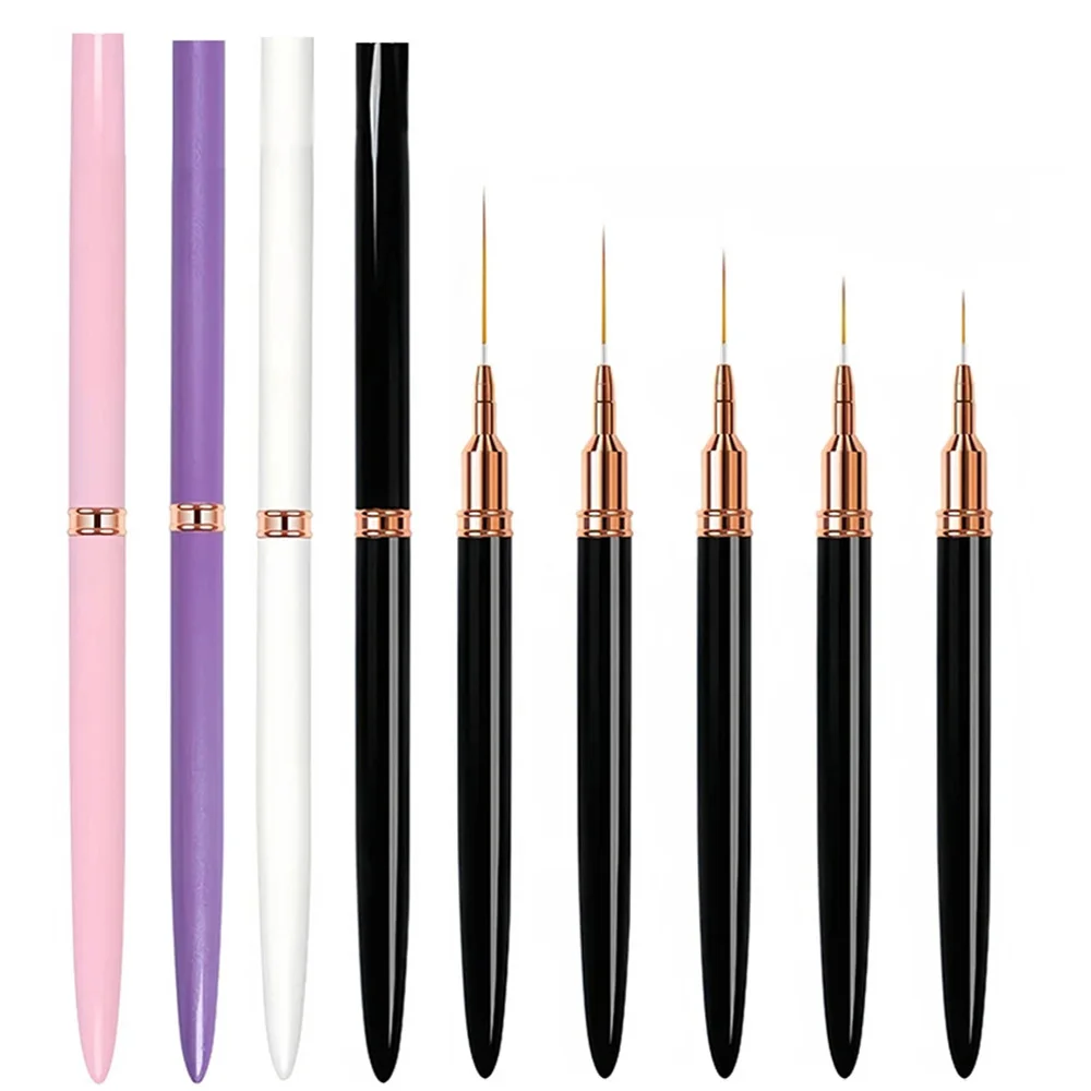 

5 шт., ручка для дизайна ногтей, лайнер, УФ-гель, кисти для рисования, маникюрные инструменты для ногтей, кисти для ногтей