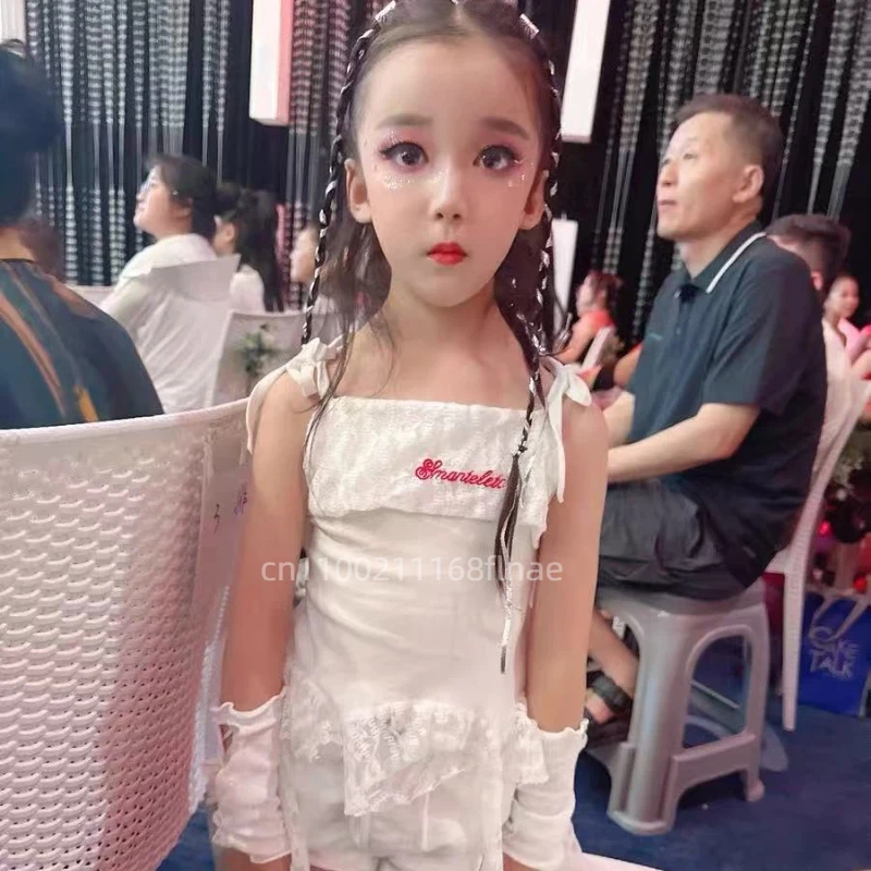 Traje de baile de Jazz para niña, versión coreana, chaleco fresco a la moda, conjunto de traje de pasarela para actuación de baile callejero para niños