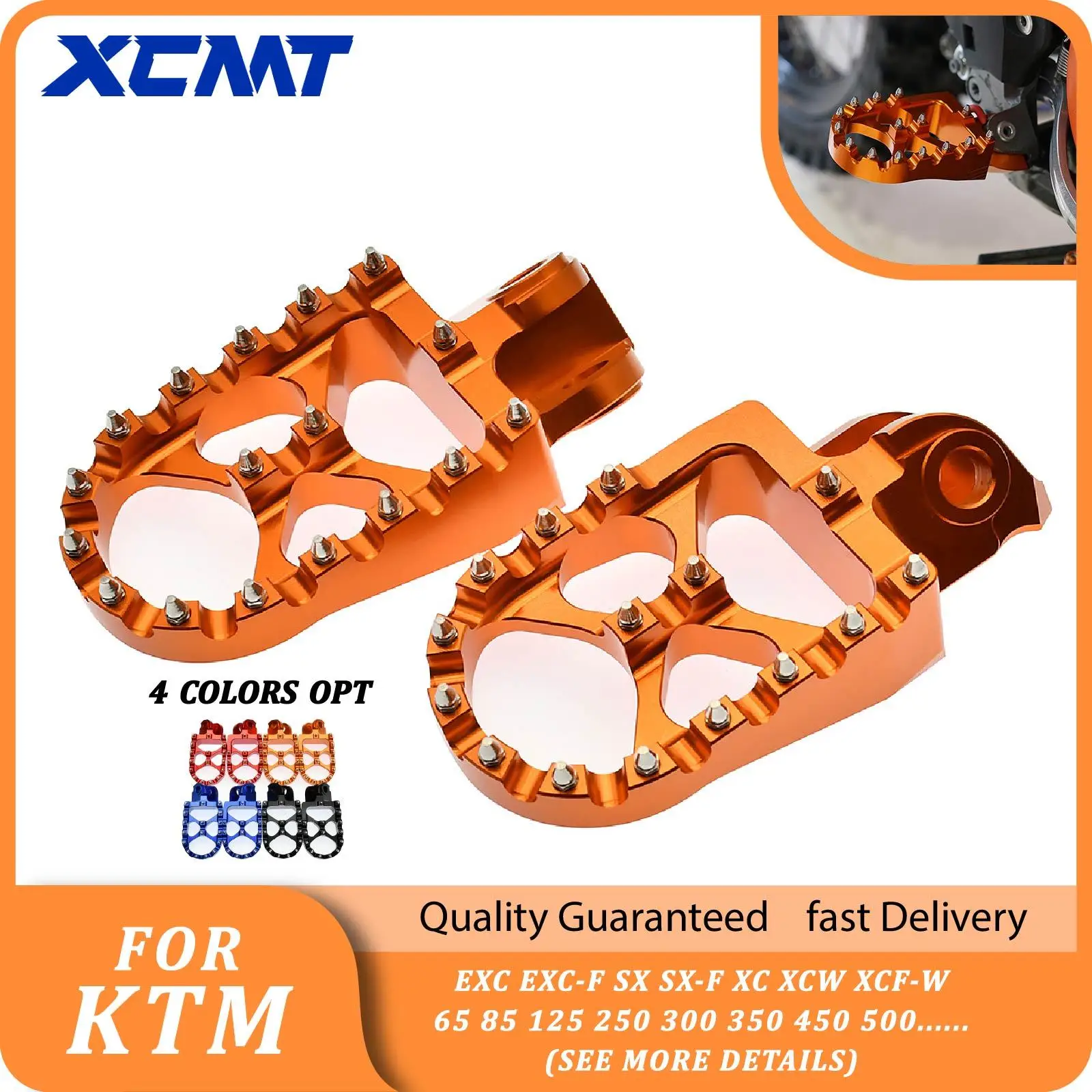 Footrest Foot Pegs Footpegs Rests Pedals For KTM EXC EXC-F SX SX-F XC XCW XCF-W 65 85 125 250 300 350 450 500 Motorcycle Parts