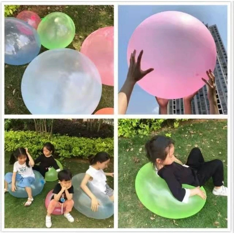 Kids Blow Up Balloon Toy Children Outdoor Soft Air Water Filled Bubble Ball Fun Party Game Summer Gift Inflatable Elastic Ball