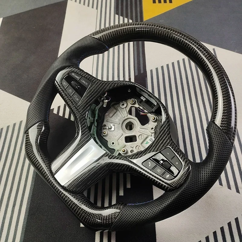 For BMW G20 G01 G30 G05 G80 M3 G82 M4 M240i G42 G22 Car Steering Wheel Carbon Fiber Leather Steering Wheel Interior Accessories