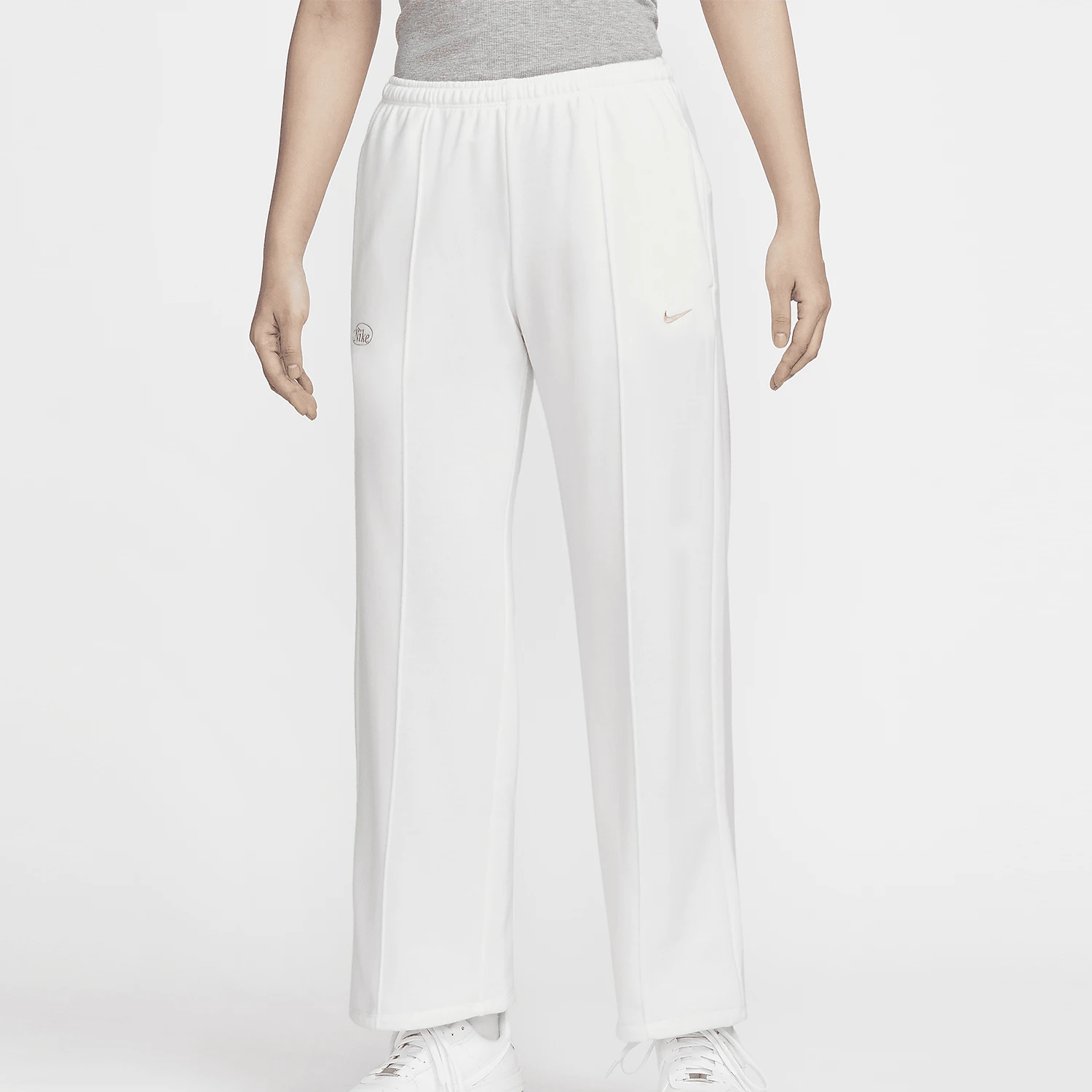 

Nike genuine New Women's Mid-Rise French Terry Straight Leg Sports Pants HQ4739-133