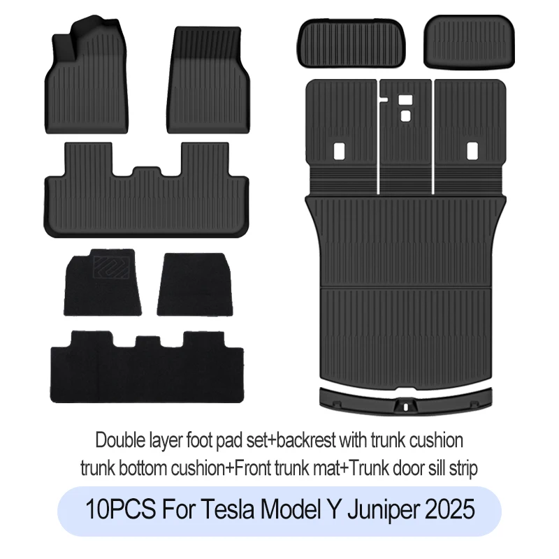Tesla Model Y Juniper Premium/Performance 2025+ TPE vloermatten bagagemat slijtvaste voetmatten ModelY kofferbakmatten