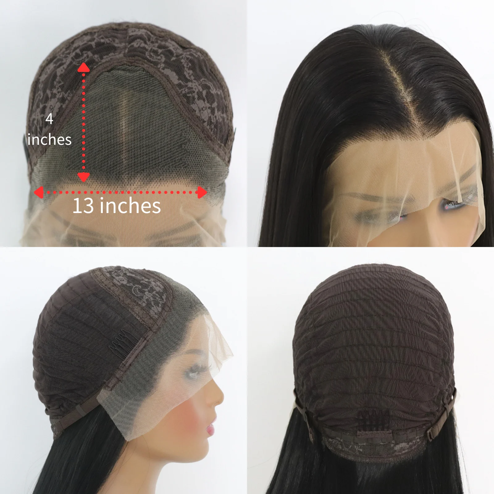 13*4 Lace Front Pruiken Rechte Pruiken Met Hoogwaardige Synthetische Haarkrullende Pruiken En Goede Textuur