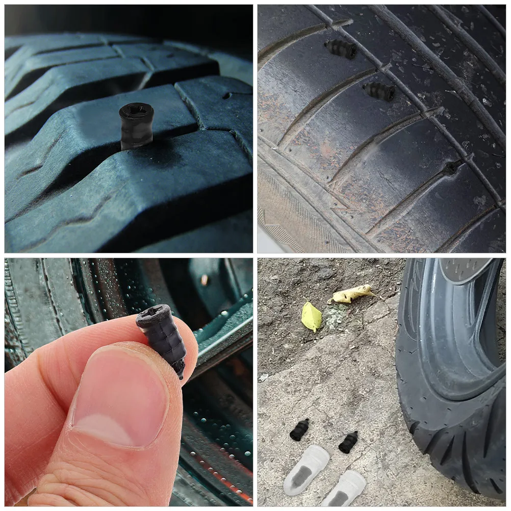 20Pcs Motorcycle Puncture Repair Screws Rubber Tire Plugs for Vacuum Tires Quick Fix Tool Portable Reliable Seal Solution