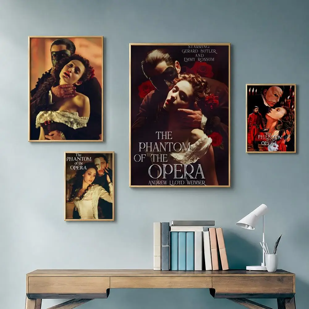 Classic Musical The Phantom of the Opera Poster Vintage Retro Anime Poster Stickers Peel and Stick Wall Art Home Decor