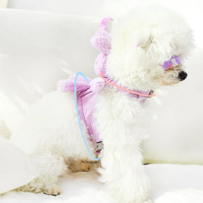 Cute Plush Bunny Chest Strap Vest Dog Traction Rope Walking Dog Rope Dog Chain Strap Puppy Small Dog Cat Supplies Dog Collar