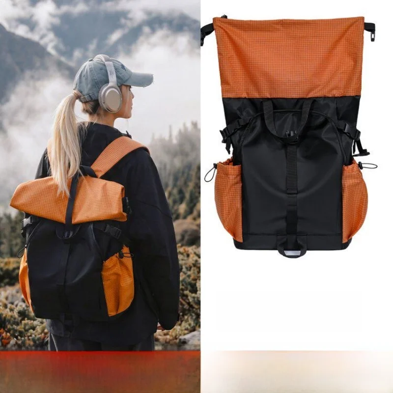 Men's Outdoor Sports Backpack Large Capacity Climbing Bag Casual Leisure Travel Bag Double Shoulder Bag Nylon Material Waterp...