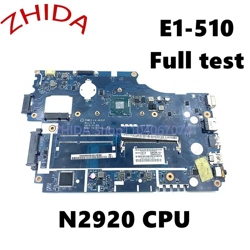 

For Acer aspire E1-510 E1-510-2500 Laptop Motherboard DDR3L N2920 CPU Z5WE3 LA-A621P NBC3A11001 Mainboard full tested