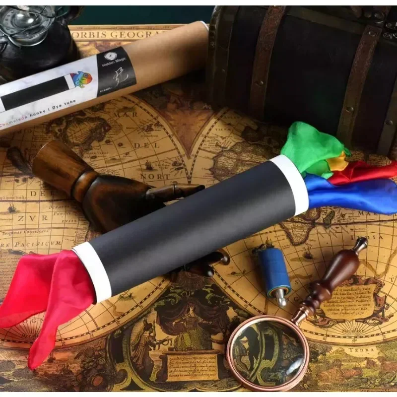 Kameleon Hanky Dye Tube Magiczne Sztuczki Sceniczne Jedwabne Apaszki Iluzje Magika Impreza Pokaz Magiczny Gadżety Komedia Uliczna Mentalizm