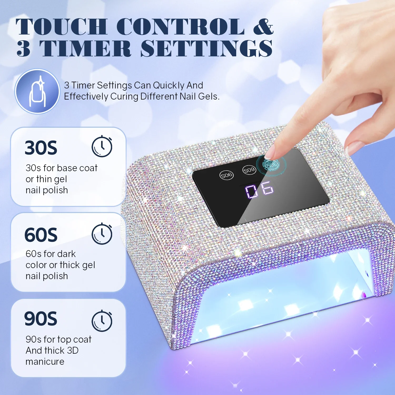 H8 UV LED Nail Lamp For Drying Gel Nail Polish Professional 15 LEDS Nail Dryer Light With Touch Screen Timer Auto Sensor