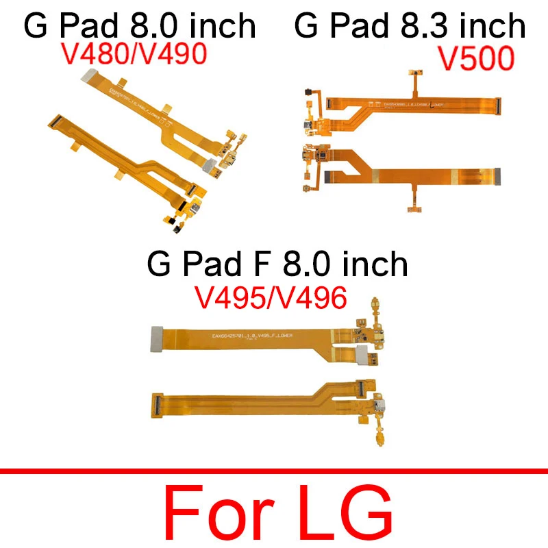 Carregador usb porta de carregamento placa cabo flexível com microfone para lg g pad 8.0 v480 v490 8.3in v500 g pad f 8.0 v495 LG-V495 v496