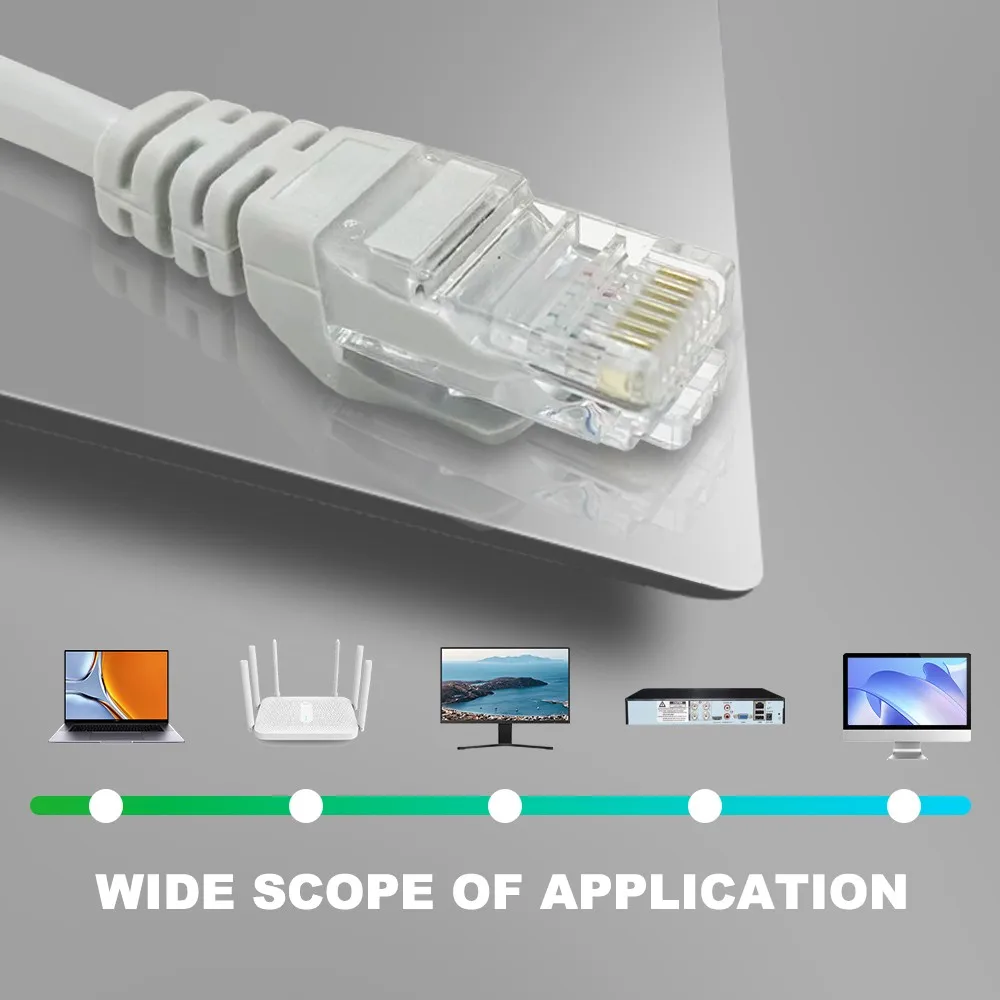 Imagem -05 - Cabo Ethernet de Alta Velocidade 10 20 30 50m Cabo Lan Rj45 Conector de Rede Router Cat5 Cabos de Computador