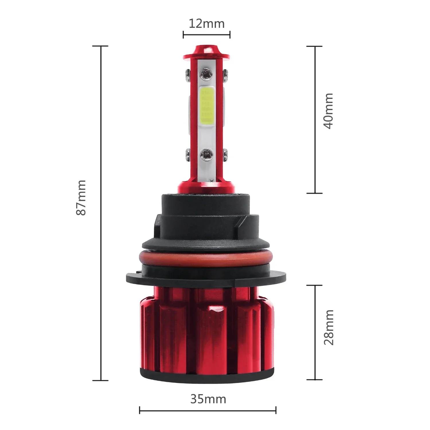 X16 Rode 9004 Led Koplampen 80W H4 H7 H11 H13 Led Auto Koplampen 4 Zijlichten 5202 9007 Hb3 9006 Cob Lamp Mistlicht 8000K