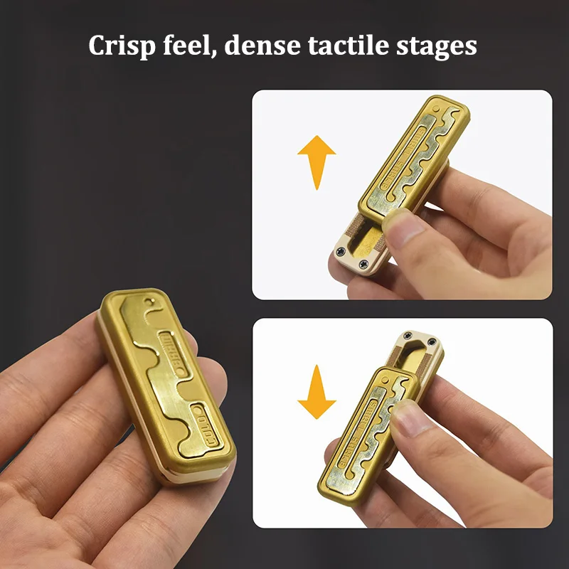 Pequeno cobra edc brinquedo fidget máquinas de metal empurrar cartão alívio do estresse brinquedo adulto alívio do estresse e relaxante dedo slide